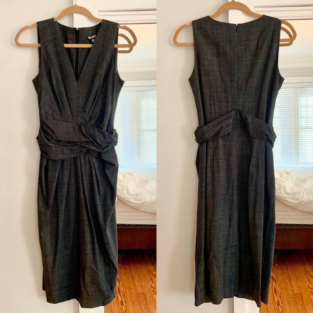 DKNY Ruched Front Midi Dress